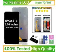 Écran LCD IPS 6.74' pour Realme Note 70, écran tactile, numériseur, ensemble de remplacement pour Realme Note 70T RMX5313 Black NO Frame