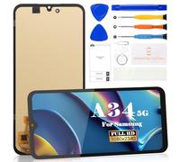 Écran LCD OLED pour Samsung Galaxy A34 5G LCD A346 pour SM-A346E, SM-A346B, SM-A346M Écran tactile numériseur pièces de rechange avec kits (noir, petite zone d'affichage)