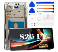 Écran LCD OLED pour Samsung Galaxy S20 FE 5G pour Samsung S20 FE 5G Écran de Remplacement SM-G781B Écran Tactile Digitizer Kit de réparation avec Cadre (Prend en Charge la Fonction d'empreintes