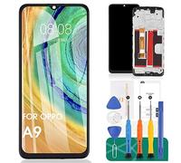 Écran LCD OPPO A9 2020 pour écran tactile OPPO A11 de remplacement pour écran tactile OPPO A9 CPH1937 Kit de réparation de numériseur (noir avec cadre)