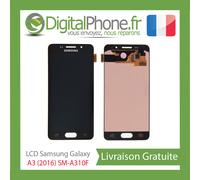 ECRAN LCD ORIGINE Samsung A3 (2016) SM-A310F Black GH97-18249B -TVA RECUPERABLE-