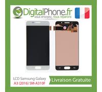 ECRAN LCD ORIGINE Samsung A3 2016 SM-A310F White GH97-18249A -TVA RECUPERABLE-
