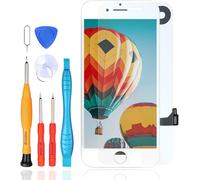 Ecran LCD pour iPhone 8 Écran de Numériseur d'Affichage avec Kit de Remplacement de Réparation de Lentille en Verre + Caméra Frontale + Haut Parleur d'Écouteur + Outils Blanc (4,7 Pouces)
