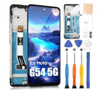 Écran LCD pour Motorola Moto G54 Display LCD pour Moto G54 5G XT2343 6,5" Ecran LCD Touch Screen Tactile Digitizer Ecran Remplacement Full Assembly + Réparation Kit (Noir avec Cadre)