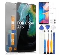 Écran LCD pour Oppo A16 CPH2269 LCD Affichage pour Oppo A16s CPH2271 Remplacement de l'écran pour Oppo A16 Digitazer Panneau de Verre Écran Tactile Assemblée avec Réparation Kit (6,52",Noir)