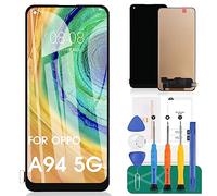 Écran LCD pour Oppo A94 5G Écran LCD pour Oppo A94 5G Écran LCD de Remplacement A94 5G Écran LCD CPH2211 Assemblage du numériseur Tactile Kits de réparation sans Fonction d'empreinte Digitale (Noir)