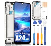 Écran LCD pour Samsung Galaxy A24 4G Ecran pour Galaxy A24 4G A245F A245M A245N 6,5" Display LCD Affichage Remplacement Touchscreen Digitizer Full Assembly + Réparation, Noir avec Cadre