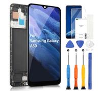 Écran LCD pour Samsung Galaxy A50 2019 A505F A505YN A505FD A505A Display Digitizer Touch Screen Assembly avec outils (noir avec cadre, 6,4)