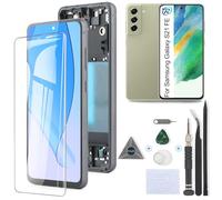 Écran LCD pour Samsung Galaxy S21 FE incell Écran De Remplacement pour Samsung S21 FE G990U/G990E/G990B/G990W Écran LCD Numériseur Tactile Panneau Assemblé De Réparation avec Outils(Noir avec Cadre）