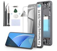 Écran LCD pour Samsung Galaxy S24 FE S721B/S721U incell Écran De Remplacement pour Galaxy S24 FE S721W S7210 721N Écran LCD Numériseur Tactile Panneau Assemblé Réparation avec Outils(Noir avec Cadre）