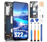 Écran LCD pour Samsung S22 5G LCD Display pour Samsung Galaxy S22 5G SM-S901B TFT Ecran Replacement Touch Screen Assembly avec Réparation (Noir avec Cadre, sans Fingerprint Unlocking, 6.1")