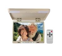 Écran LCD Rabattable De 15,4 Pouces for Toit Voiture, Affichage Multimédia Vidéo Intégré Au Plafond(Beige)