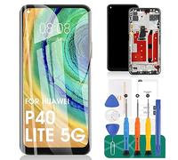 Écran LCD TFT pour Huawei P40 lite 5G pour Huawei P40 lite 5G Remplacement pour Huawei P40 lite 5G Digitizer Assemblée CDY-NX9A Kits de réparation avec cadre (noir)