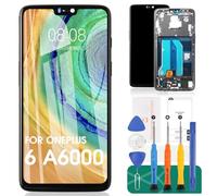 Écran LCD TFT pour OnePlus 6 2018 pour OnePlus A6000 A6003 Écran tactile de rechange Kit de réparation (noir avec cadre, pas pour 6T)