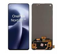 Écran LCD TFT pour OnePlus Nord 2T 5G CPH2399 CPH2401 Écran tactile numériseur Assemblée Pièces de réparation (noir, sans empreintes digitales)