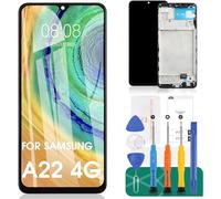 Écran LCD TFT pour Samsung Galaxy A22 4G pour Samsung A22 4G Écran LCD de remplacement A225 SM-A225F Kit de pièces de rechange (noir avec cadre)