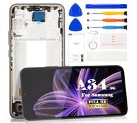 Écran LCD TFT pour Samsung Galaxy A34 5G LCD A346 pour SM-A346E, SM-A346B, SM-A346M Écran tactile Digitizer Assemblée Pièces de réparation avec outils (noir avec cadre)