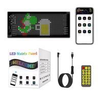 Écran LED flexible personnalisable RVB 17 x 7 cm, Pixel Art numérique programmable, signe USB, signe de contrôle par Bluetooth mobile App pour publicité, commerce, voiture, décoration maison, etc. (16