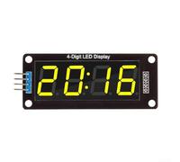 Écran LED numérique avec tubes de 1,4 cm à 4 chiffres et pilote TM1637 pour construction électronique compatible Arduino (jaune)