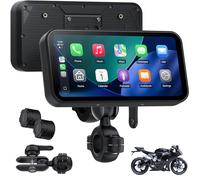 Écran Moto CarPlay 6 Pouces, Étanchéité IP67, TPMS, Double Bluetooth | GPS, Écran Tactile Étanche, Alimentation USB/ACC, Surveillance de la Pression des Pneus, Compatible avec la Plupart des Motos