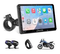 Écran Moto Carpuride W712D 7"" HD 1080P avec Doubles Caméras, CarPlay et Android Auto