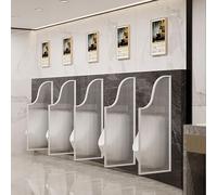 Écran mural pour urinoir pour homme, séparateur de toilettes, verre trempé translucide et cadre en acier inoxydable, pour lieux publics, extension de vie privée, 1 pièce