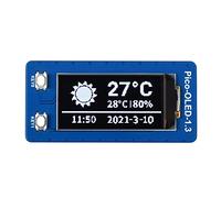 Écran OLED 1.3 Pouces pour Raspberry Pi Pico, 128 × 64 Pixels, Écran 1.3" OLED I2C/SPI, Pilote SH1107 Intégré, Meilleure Compatibilité, Débit de Données Rapide