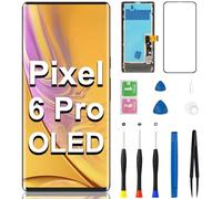 Écran OLED de rechange pour Google Pixel 6 Pro avec cadre tactile LCD numériseur complet avec kit d'outils de réparation modèle GLUOG G8VOU 6,7" (prise en charge des empreintes digitales)