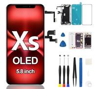 Écran OLED de rechange pour iPhone Xs avec écouteur, capteur de proximité, écran LCD, écran tactile 3D, cadre numériseur, kit d'outils de réparation complet pour modèles A1920, A2097, A2098, A2099