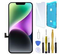 CINQ TEQ Ecran OLED Remplacement pour iPhone 14 avec Joint Ecran, Verre trempé et Kit