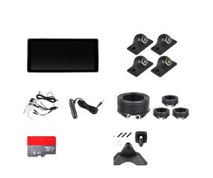 Écran Partagé 10.36 Pouces 4CH Alarme BSD Angle Mort Enregistreur Vidéo DVR Intégré Caméra 170 ° AHD1080P Camping-Car/Camion/Bus Voiture Vue Arrière Caméra(64G TF Card,Monitor add 4pcs 879)