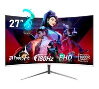 Écran Pc 27 Pouces Incurvé 180Hz Gaming Computer Moniteur,Fhd 1080P,1800R,1Ms,178 ° Grand Angle,Ultra - Mince Lunette - Blanc