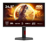AOC Gaming Q25G4SR - Moniteur Quad HD 255 Pouces, 300 Hz, 1 ms, FreeSync. Prem., G-Sync comp., HDR400 (2560x1440, 2X HDMI 2.1, DisplayPort 1.4) Noir-Rouge