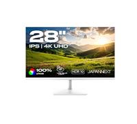 JAPANNEXT Ecran PC Blanc 28" IPS 4K UHD (3840x2160) | HDR | Inclinaison réglable Haut-parleurs intégrés Compatibilité VESA | 100% sRGB G-Sync/FreeSync | JN-IPS2802UHDR-W
