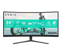 Philips Evnia 34M2C3500L - Moniteur de Jeu incurvé WQHD 32 Pouces, 180 Hz, 0,5 ms, FreeSync Premium, HDR10 (3440x1440, 2X HDMI, DisplayPort) Gris foncé