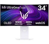 LG UltraGear OLED 34GX90SA Moniteur Gaming 34", 21:9 incurvé, WQHD (3440x1440), 240Hz, 0,03ms (GtG), fonctions intelligentes avec webOS 24, haut-parleur 14W, HDR 400 True Black, G-Sync, FreeSync