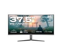 JAPANNEXT Ecran PC Incurvé Gamer 37.5" 144Hz IPS UWQHD+ (3840x1600) 1ms | HDR | Recharge Via USB-C (65W) Inclinaison réglable Haut-parleurs intégrés | sRGB 100% G-Sync/FreeSync | JN-IB375C144UQR-H