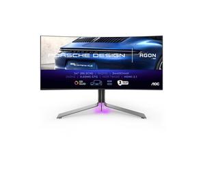 Ecran PC Gaming Porsche Design AOC Agon Pro PD34 - 34'' incurvé QD-OLED WQHD 240Hz HDR400 TrueBlack G-Sync Compatible HP Ajustable USB-C 65W HUB USB