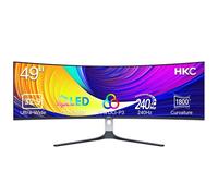 Ecran 49'' HKC GS49UK gaming 5120x1440 OLED 32:9 240Hz 0.03ms 250cd/m² 2xHDMI DP Type-C 90W USB 3.0 A/O Inclinable et Reglable en hauteur 110mm Pivot Pied HAS Blanc blanc