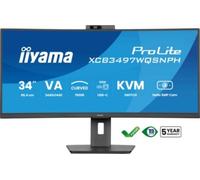 iiyama Prolite XCB3497WQSNP-B1 Écran LED incurvé 1500R VA 34" UWQHD HDMI DP USB 3.2 USB-C Station d'accueil 95 W RJ45 Commutateur KVM Réglage de la Hauteur Synchronisation adaptative Noir
