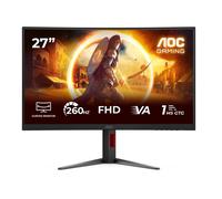 AOC Gaming C27G4Z2 - G4 Series - écran LED - jeux - incurvé - 27" - 1920 x 1080 Full HD @ 260 Hz - VA - 300 cd/m² - 3000:1 - HDR10 - 0.3 ms - 2xHDMI, DisplayPort - noir, rouge