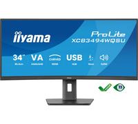 iiyama ProLite XCB3494WQSU-B1 - Écran LED - incurvé - 34" - 3440 x 1440 UWQHD @ 120 Hz - VA - 350 cd/m² - 3000:1 - 0.4 ms - HDMI, DisplayPort, USB-C - haut-parleurs - noir mat