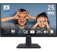 MSI Pro MP251 Écran bureautique 24,5 Pouces Full HD - Dalle IPS 1920 x 1080, 100 Hz, Confort visuel, Haut-parleurs intégrés, réglable en Inclinaison - HDMI 1.4b, D-Sub (VGA)