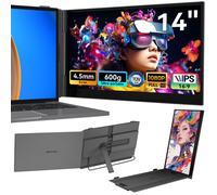 Écran Portable Blackview SCM6 pour Ordinateur Portable (600g, 4.5mm) - Moniteur FHD IPS 14" avec Protection des Yeux, Support Intégré, Double Écran pour PC 13"-17", Plug & Play pour Mac/Windows/Androi