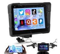 Écran Portable Carplay pour Moto, CarPlay sans Fil et Android Auto pour Moto, écran Tactile 5” IP67 étanche pour Moto, Double Bluetooth, Support EQ, GPS