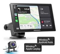 Écran Portable sans Fil 9" CarPlay Voiture pour Apple Car Play & Android Auto, Siri & Assistant G-oogle, Caméra de Recul, Mirror Link, Bluetooth, FM, Navigation GPS, Adapté à Plusieurs Véhicules