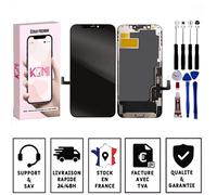 ECRAN POUR IPHONE 12 12 PRO LCD +CHASSIS +OUTILS +ADHESIF NOIR - LCD / Noir / Avec Kit Outils
