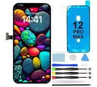 Écran pour iPhone 12 Pro Max 6,7" LCD Remplacement Ecran Touch Digitizer | Kit de réparation avec outils, joint étanche et verre trempé, écran Retina LCD avec prise en charge True Tone et Face ID