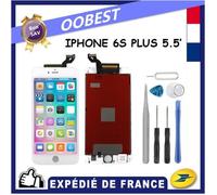 ECRAN POUR IPHONE 6S PLUS BLANC VITRE TACTILE + LCD SUR CHASSIS + OUTILS