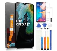 Écran pour Oppo A17 CPH2477 / A57 4G CPH2387/ A57S CPH2385 / A77S CPH2473 LCD Écran tactile Digitazer Assembly Remplacement avec outils inclus + Verre trempé (6,56", noir)